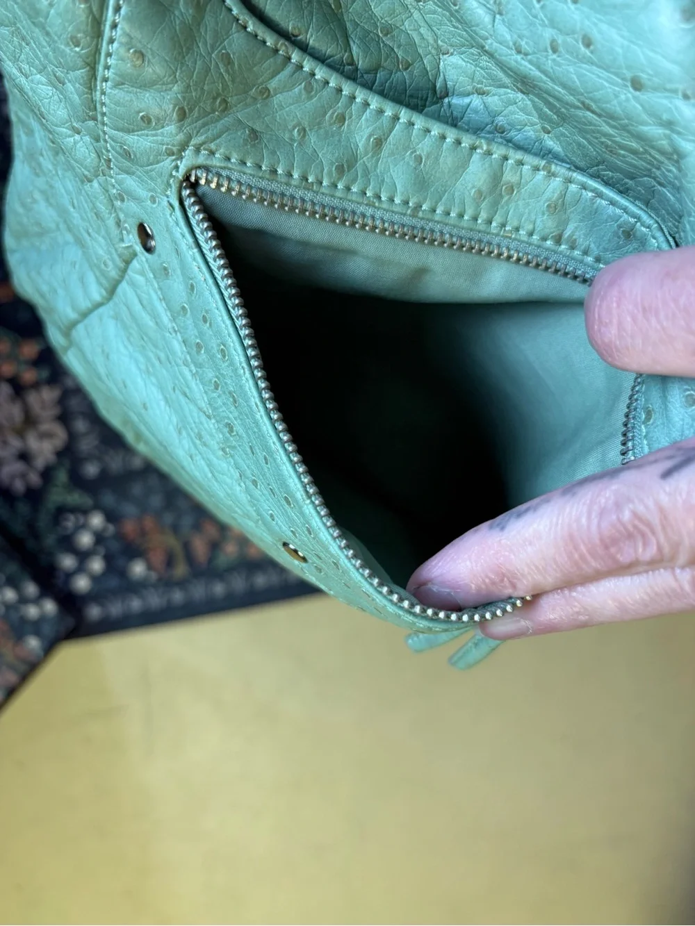 Bueno Mint Green Leather Hobo Shoulder Bag